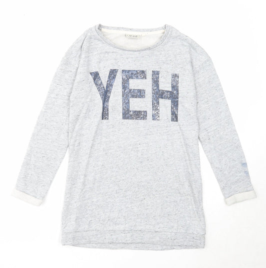 NEXT Girls Grey Cotton Pullover Sweatshirt Size 10 Years Pullover - YEH
