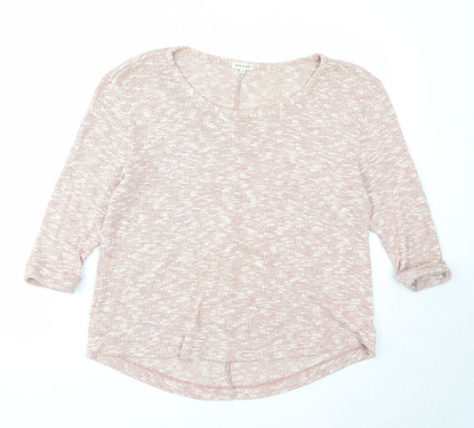 River Island Womens Pink Boat Neck Cotton Pullover Jumper Size 8
