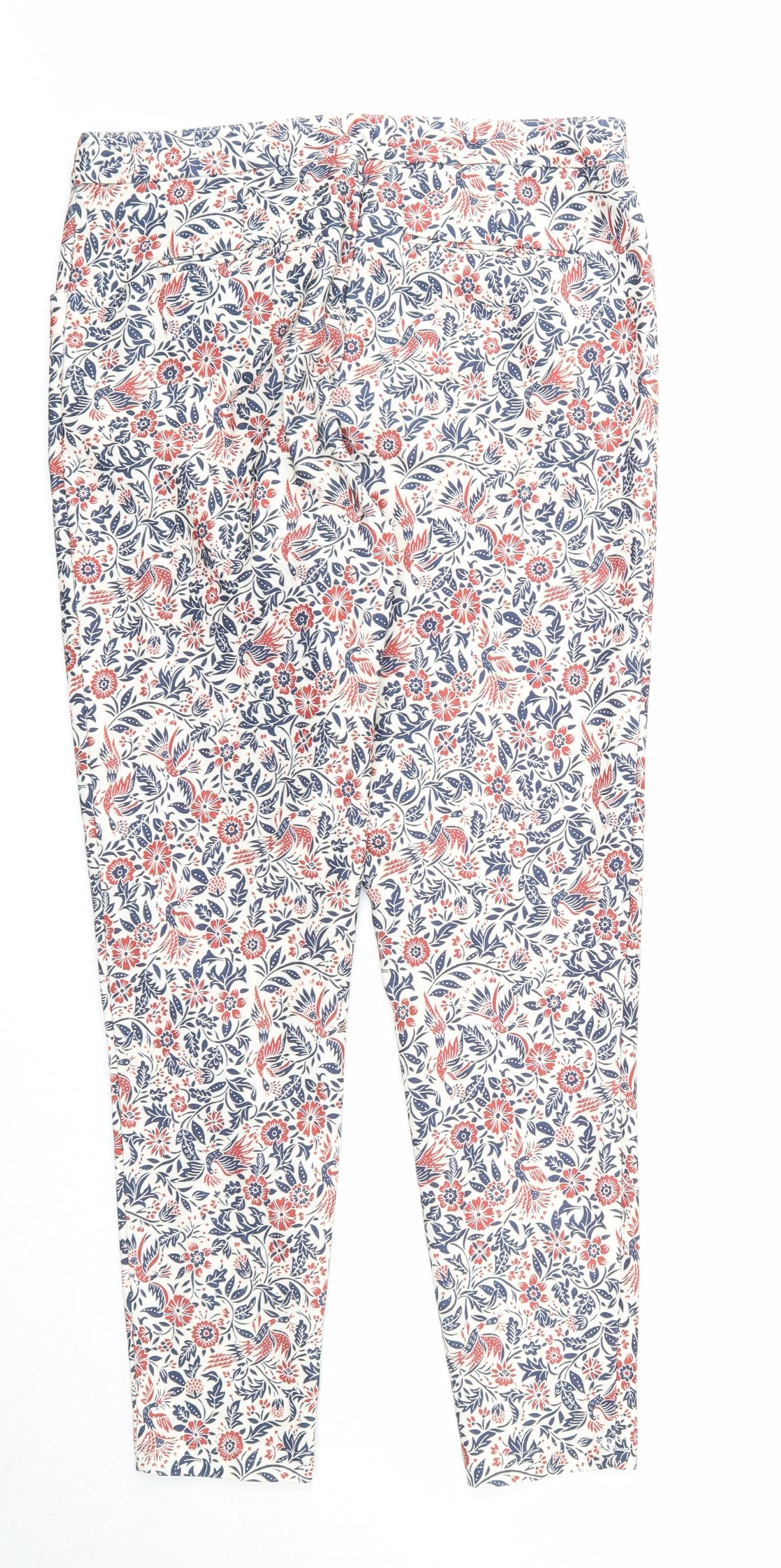 New Look Womens Multicoloured Floral Polyester Trousers Size 10 Regular Zip