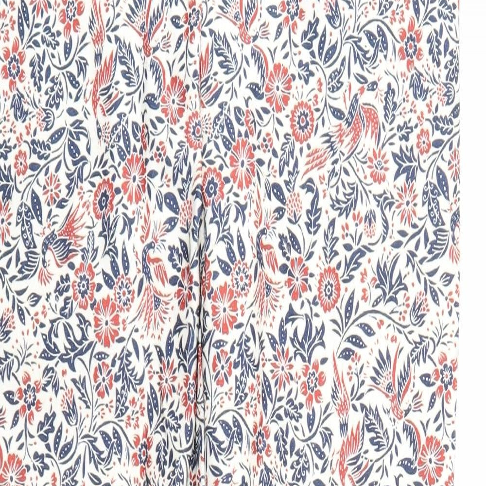 New Look Womens Multicoloured Floral Polyester Trousers Size 10 Regular Zip