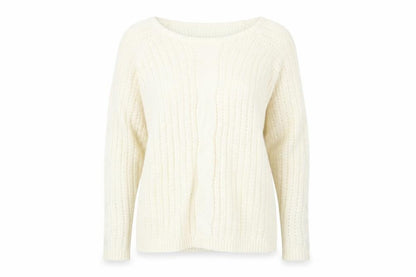 Damart Womens Ivory Boat Neck Acrylic Pullover Jumper Size 10