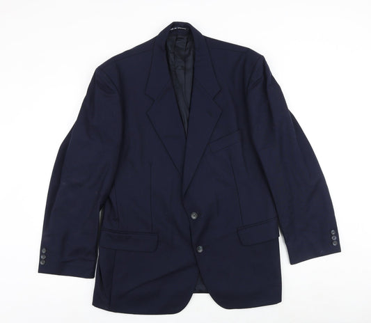 THE LABEL Mens Blue Polyester Jacket Suit Jacket Size 44 Regular