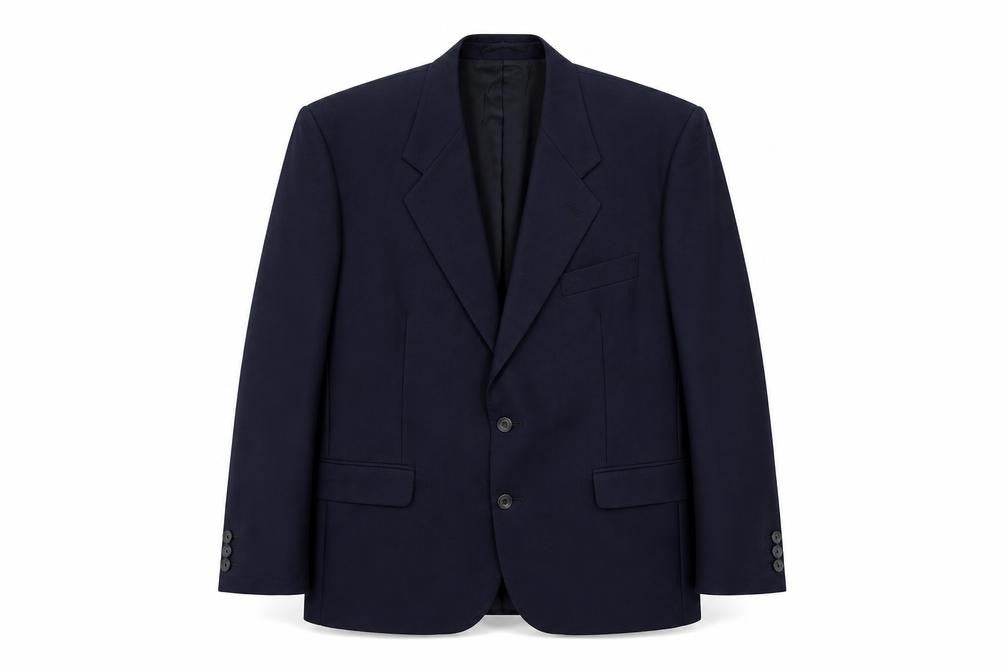 THE LABEL Mens Blue Polyester Jacket Suit Jacket Size 44 Regular
