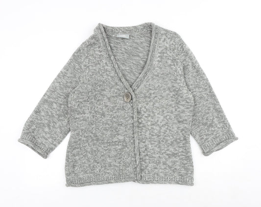 Wallis Womens Grey V-Neck Acrylic Pullover Jumper Size L