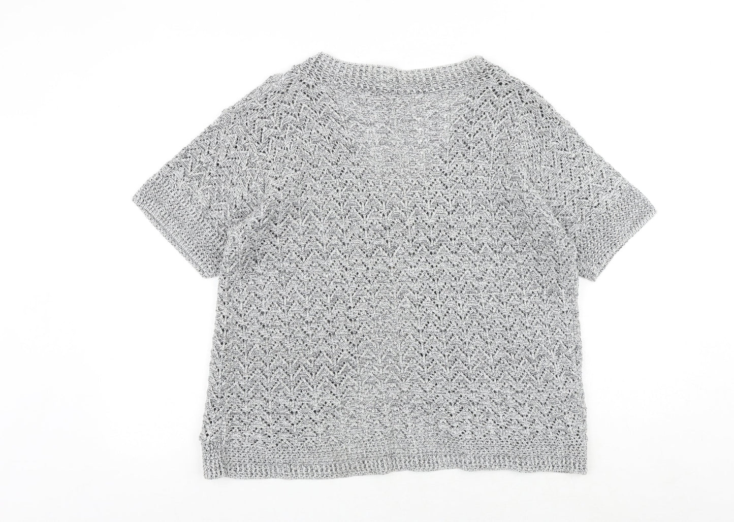 Pulse Womens Grey V-Neck Acrylic Cardigan Jumper Size L