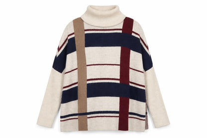 Next Womens Multicoloured High Neck Geometric Acrylic Pullover Jumper Size S