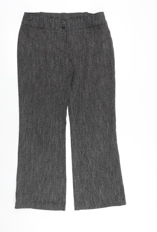 Dorothy Perkins Womens Grey Polyester Dress Pants Trousers Size 12 Regular Zip