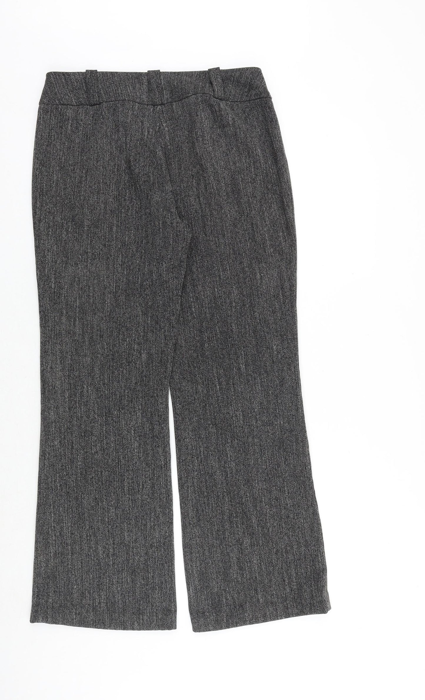 Dorothy Perkins Womens Grey Polyester Dress Pants Trousers Size 12 Regular Zip