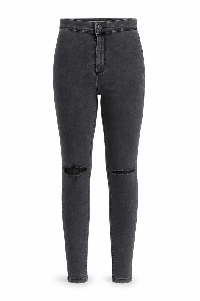 Topshop Womens Black Cotton Skinny Jeans Size 26 in Regular Zip