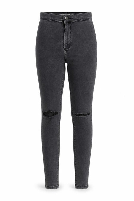 Topshop Womens Black Cotton Skinny Jeans Size 26 in Regular Zip