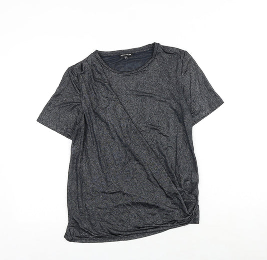 Warehouse Womens Grey Polyester Basic T-Shirt Size 10 Round Neck