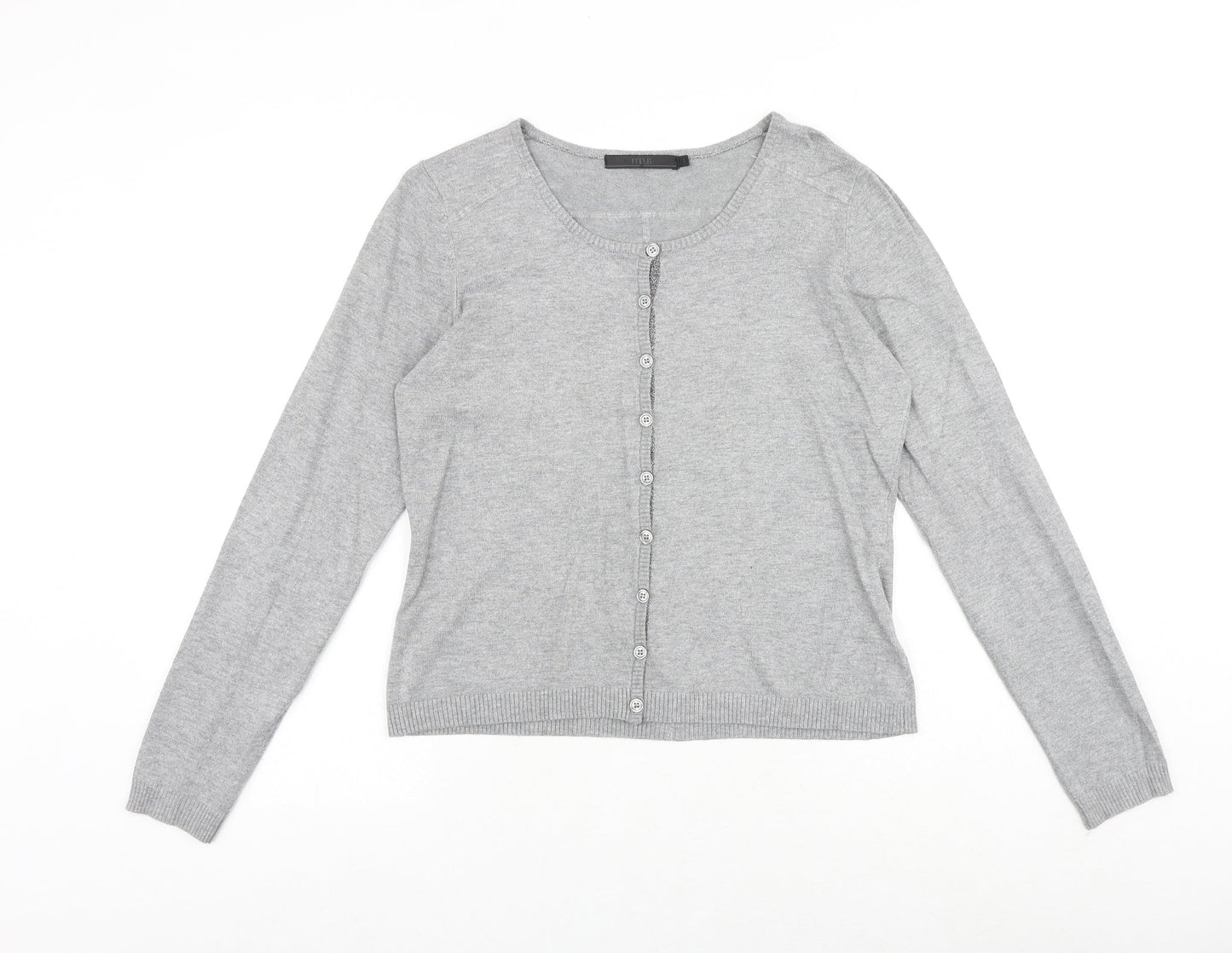 Minus Womens Grey Round Neck Viscose Cardigan Jumper Size L