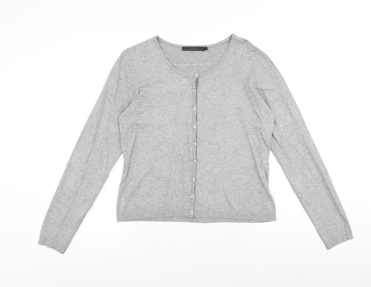 Minus Womens Grey Round Neck Viscose Cardigan Jumper Size L