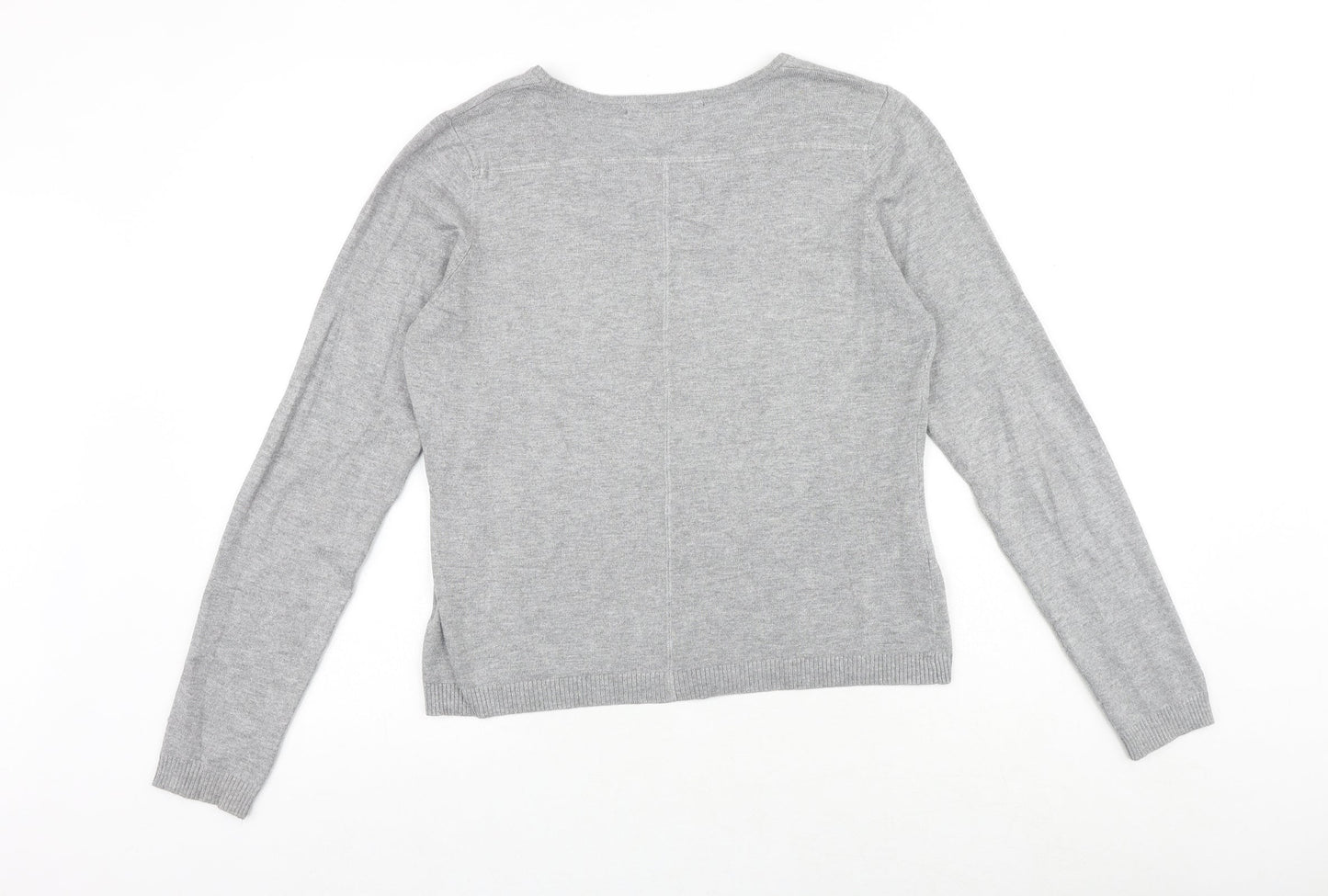Minus Womens Grey Round Neck Viscose Cardigan Jumper Size L