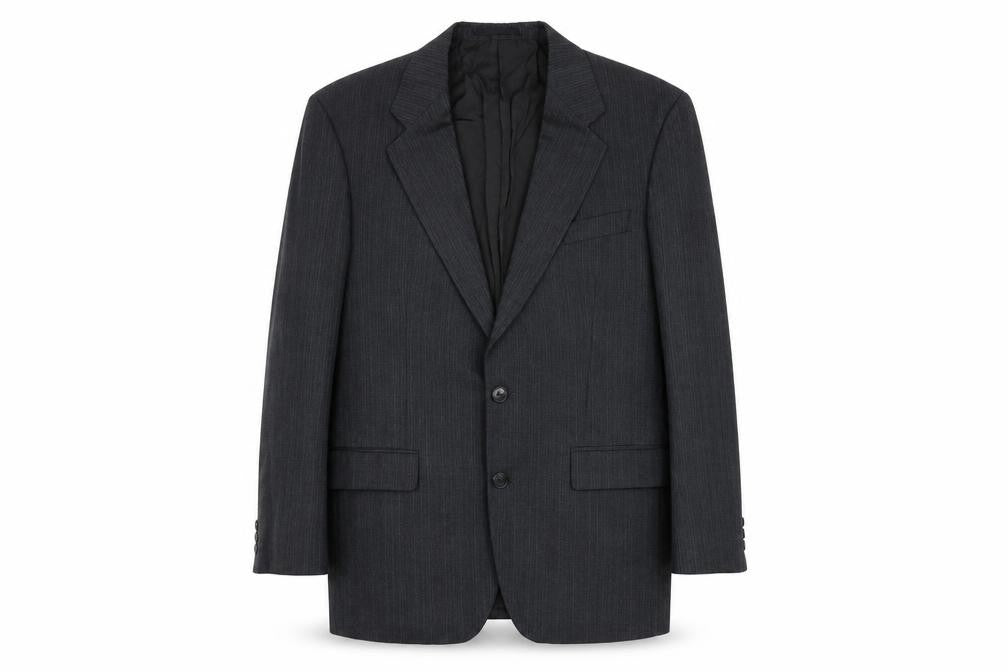 Marks & Spencer Mens Grey Striped Wool Jacket Suit Jacket Size 38 Regular