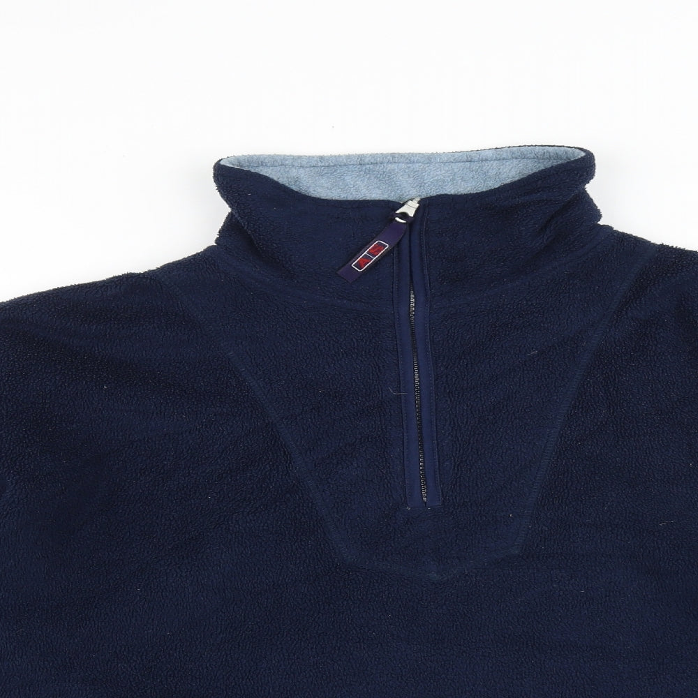Authentic Sports Womens Blue Polyester Pullover Sweatshirt Size 14 Zip