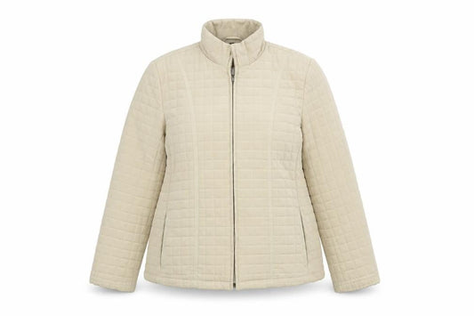 Astraka Womens Beige Quilted Jacket Size M Zip