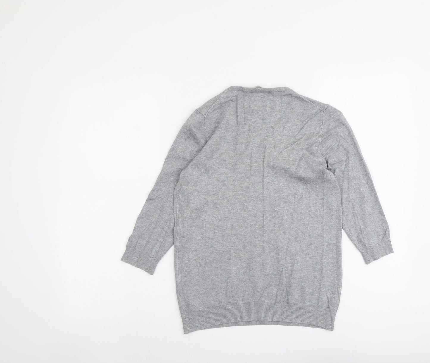 Marks and Spencer Womens Grey V-Neck Viscose Pullover Jumper Size 12