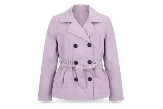 Marks & Spencer Womens Purple Pea Coat Jacket Size 12 Button