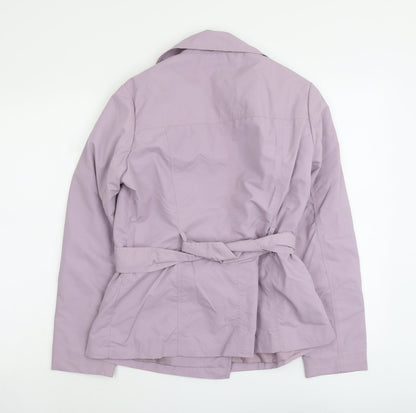 Marks & Spencer Womens Purple Pea Coat Jacket Size 12 Button