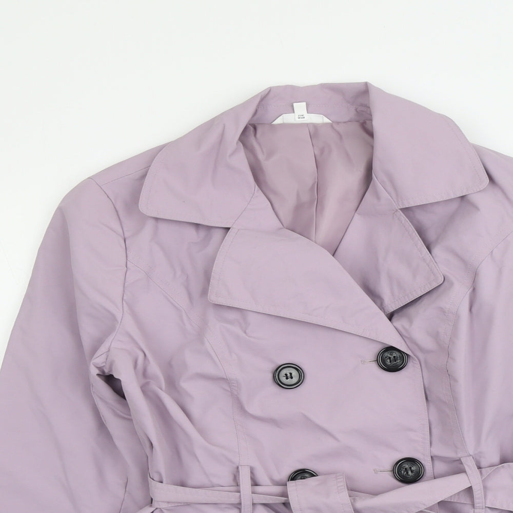Marks and Spencer Womens Purple Pea Coat Jacket Size 12 Button
