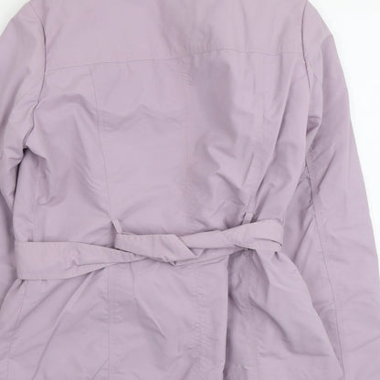 Marks & Spencer Womens Purple Pea Coat Jacket Size 12 Button