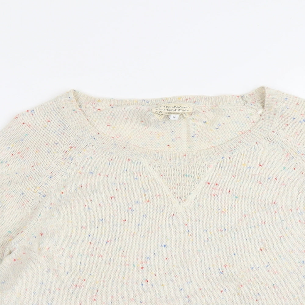 New Look Womens Beige Round Neck Acrylic Pullover Jumper Size 12