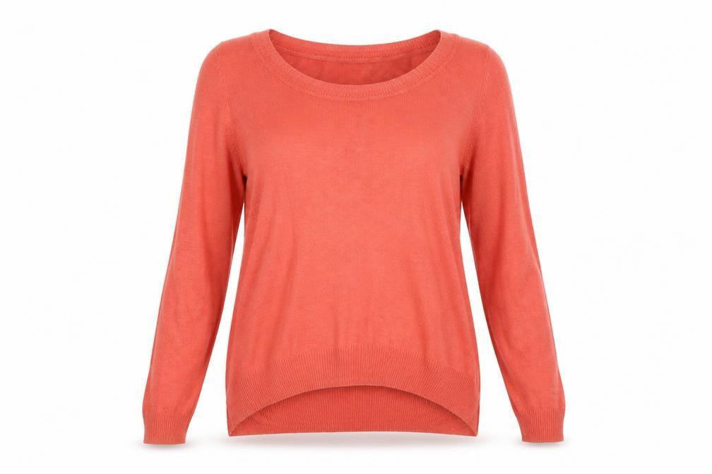 H&M Womens Orange Round Neck Viscose Pullover Jumper Size XS