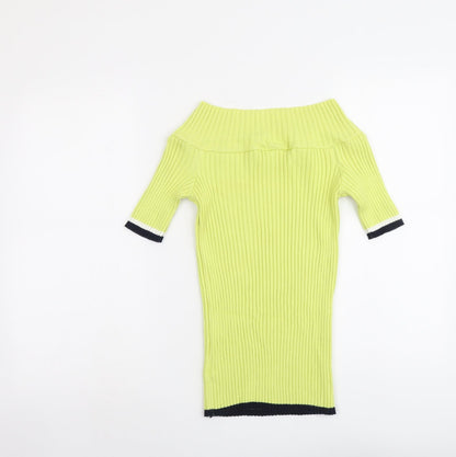 Next Womens Green Boat Neck Cotton Pullover Jumper Size 14