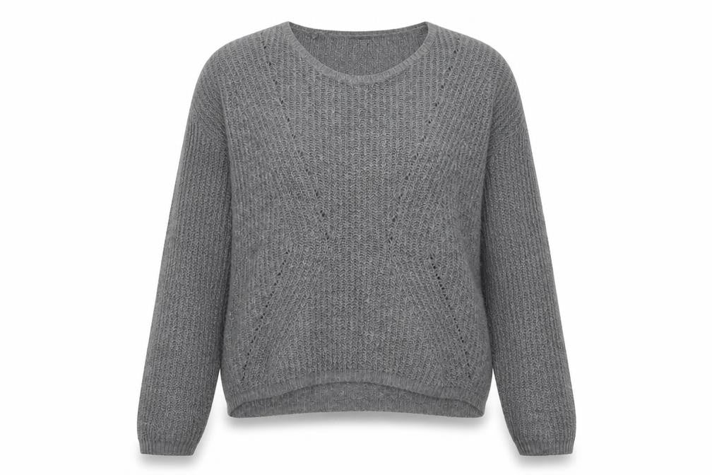 Topshop Womens Grey Scoop Neck Acrylic Pullover Jumper Size 8