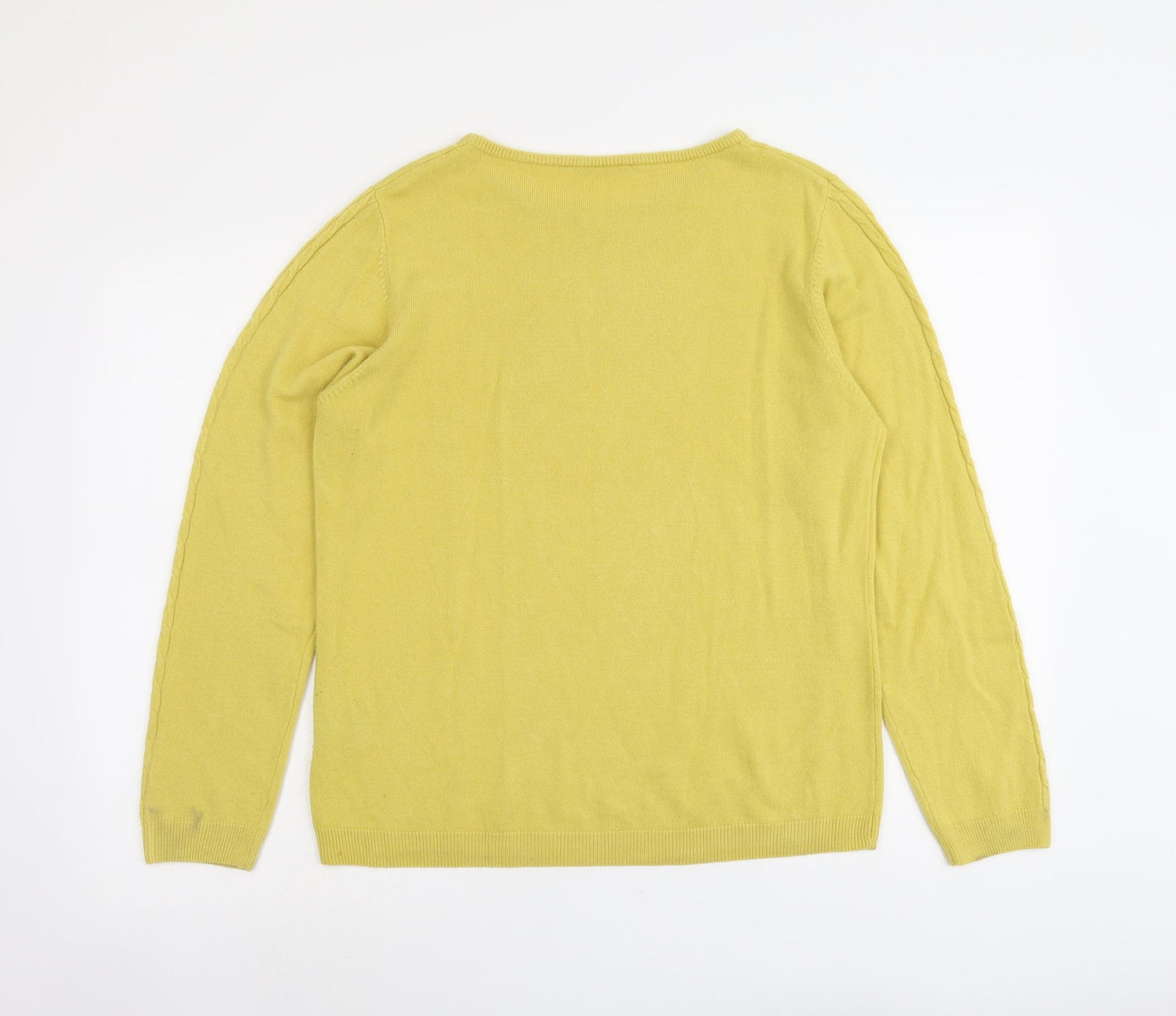 Anna Rose Womens Yellow Round Neck Acrylic Pullover Jumper Size XL