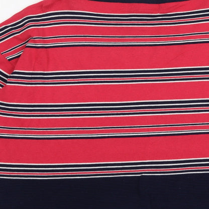 Next Womens Multicoloured Round Neck Striped Cotton Pullover Jumper Size 14