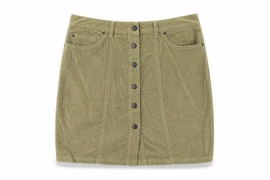 Mudd&Water Womens Beige Cotton A-Line Skirt Size 12 Button
