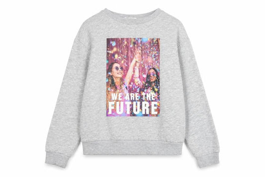 H&M Girls Grey Cotton Pullover Sweatshirt Size 10-11 Years Pullover