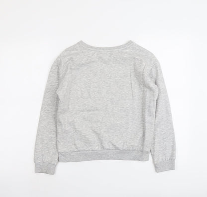 H&M Girls Grey Cotton Pullover Sweatshirt Size 10-11 Years Pullover