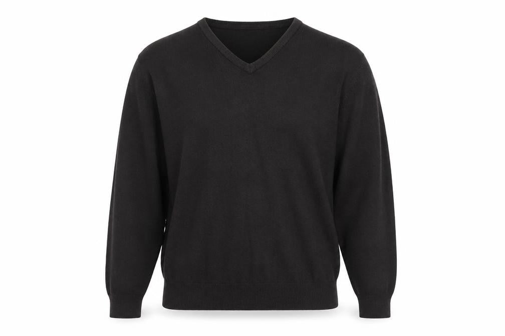 Marks & Spencer Mens Grey V-Neck Acrylic Pullover Jumper Size L Long Sleeve