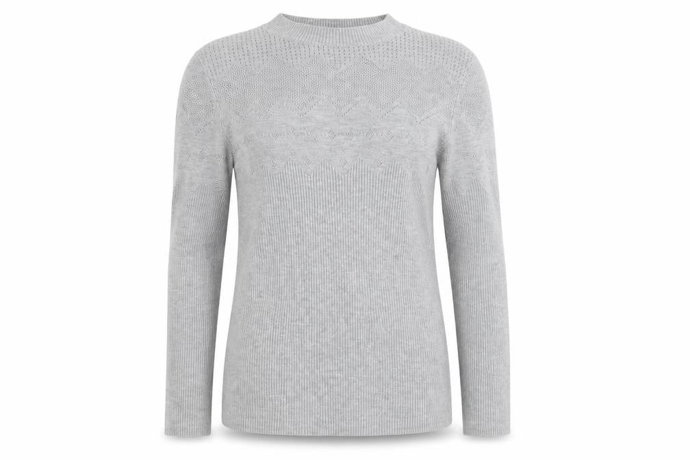 Warehouse Womens Grey Round Neck Acrylic Pullover Jumper Size 12