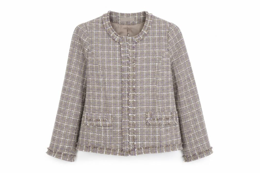 Wardrobe Womens Beige Geometric Jacket Size 14 Zip
