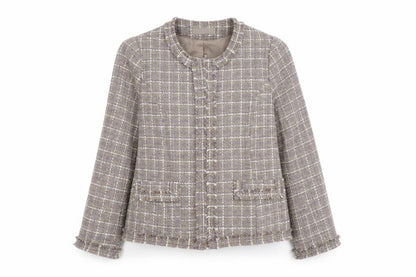 Wardrobe Womens Beige Geometric Jacket Size 14 Zip