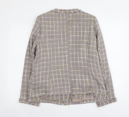 Wardrobe Womens Beige Geometric Jacket Size 14 Zip