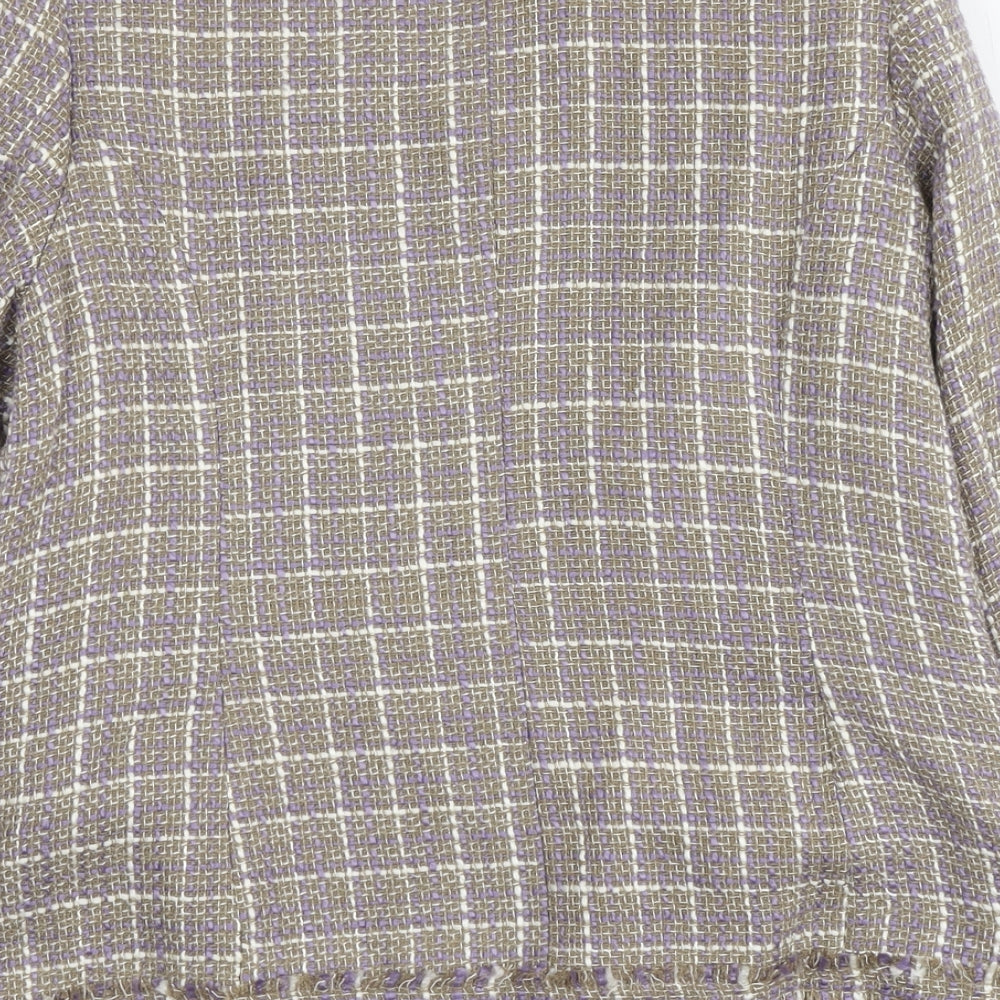 Wardrobe Womens Beige Geometric Jacket Size 14 Zip