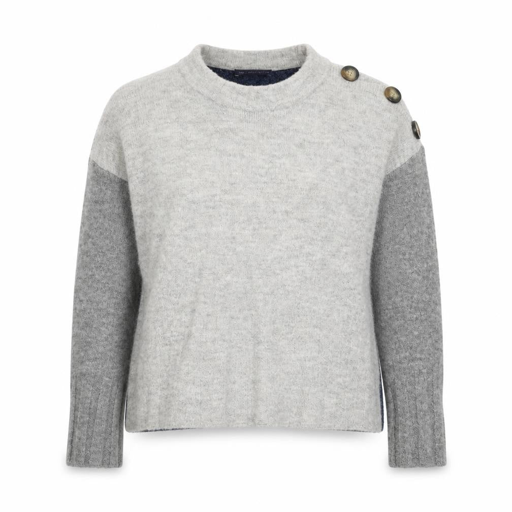 Marks & Spencer Womens Grey Round Neck Acrylic Pullover Jumper Size M