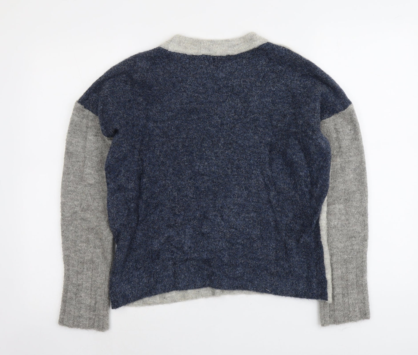 Marks and Spencer Womens Grey Round Neck Acrylic Pullover Jumper Size M