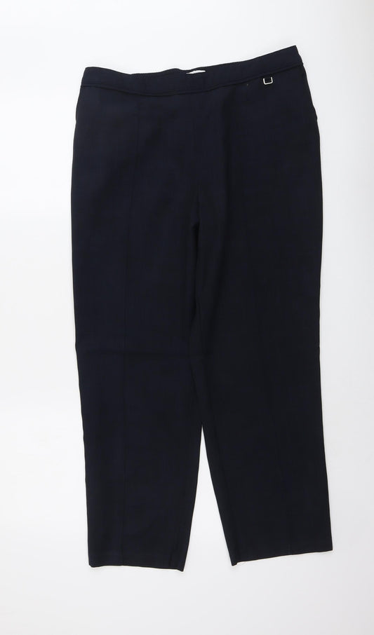 Marks and Spencer Womens Blue Polyester Carrot Trousers Size 16 L26 in Regular