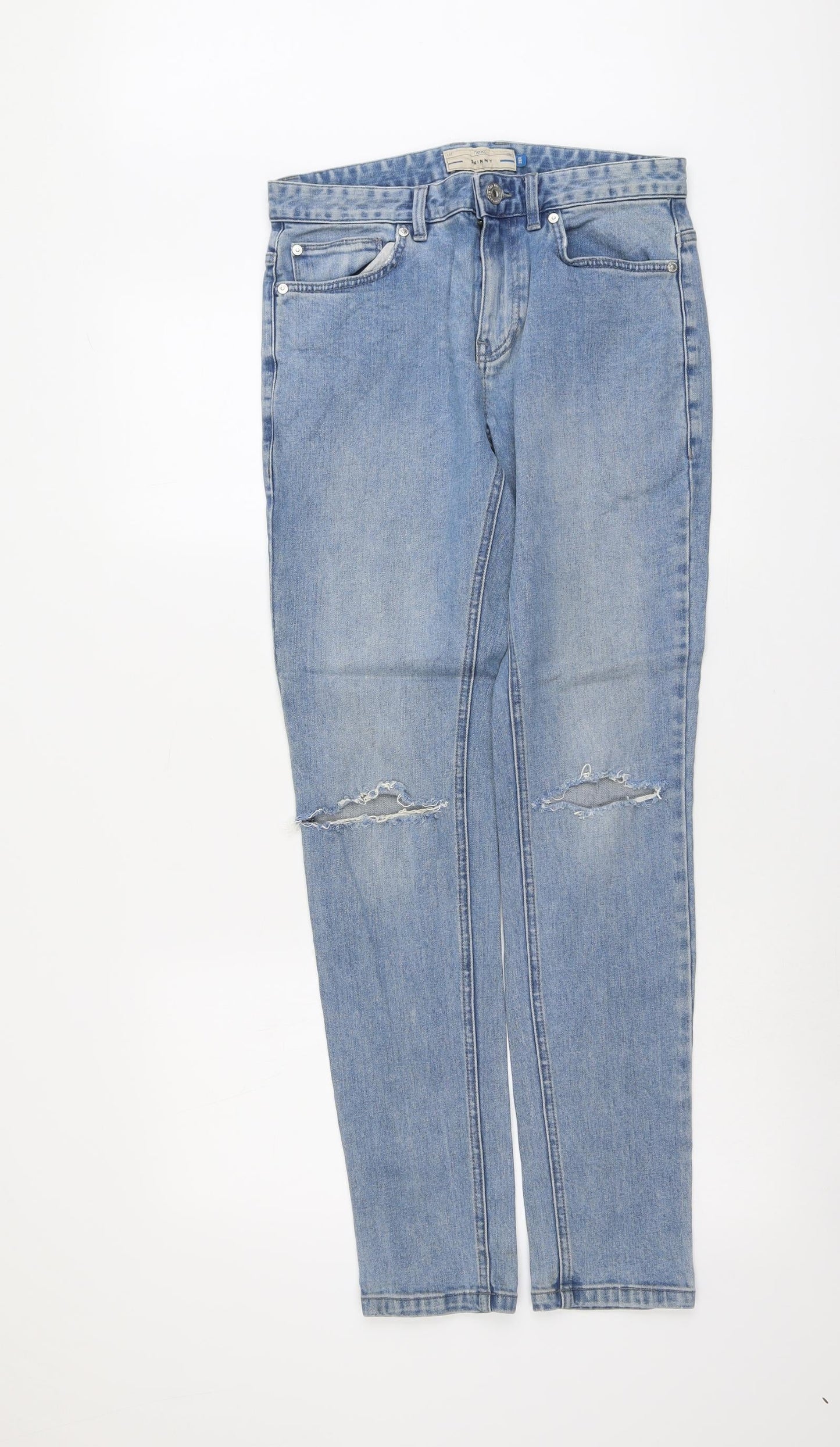 NEXT Mens Blue Cotton Skinny Jeans Size 28 in L31 in Regular Button