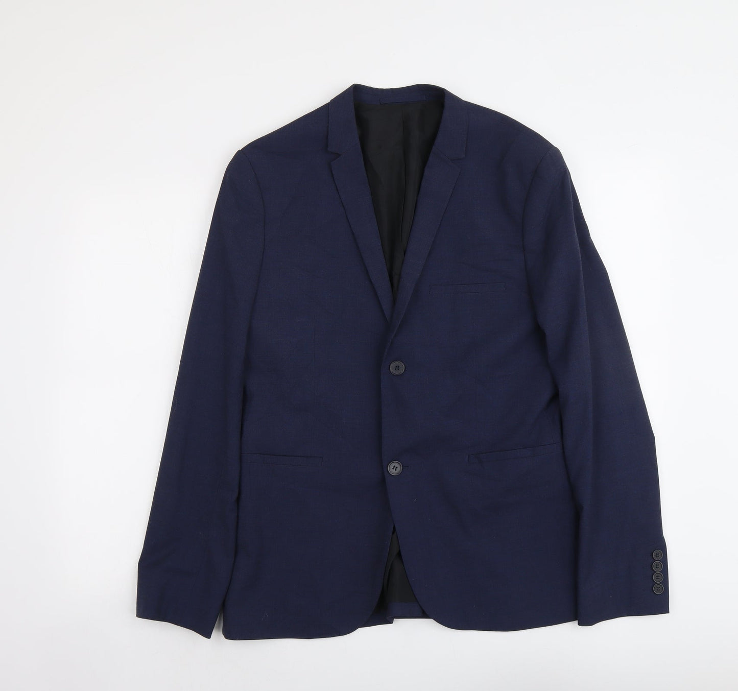 H&M Mens Blue Polyester Jacket Suit Jacket Size M Regular