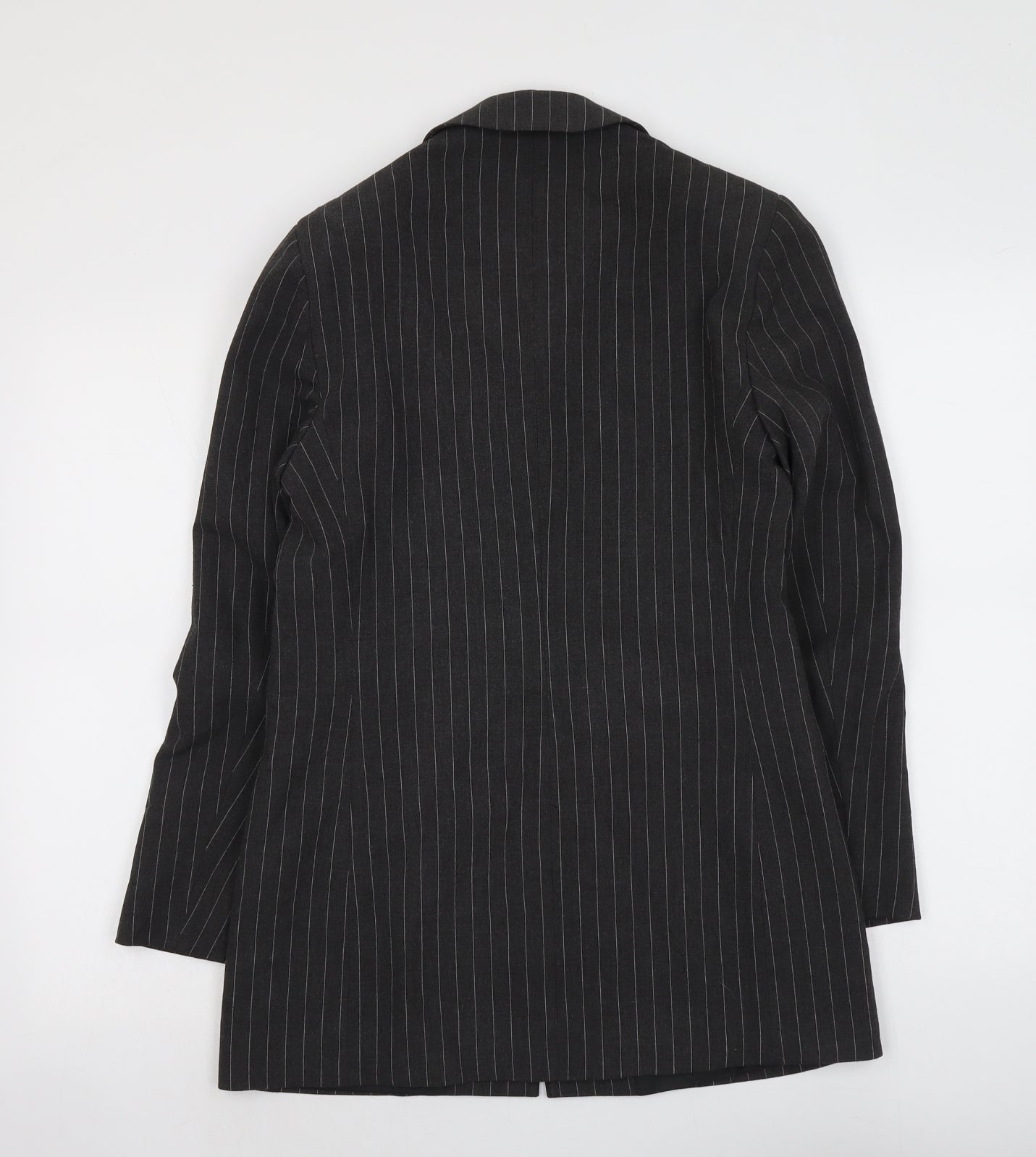 Woolworths Womens Grey Pinstripe Viscose Jacket Suit Jacket Size 8