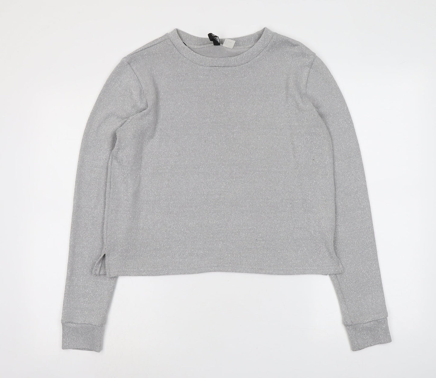 H&M Womens Grey Round Neck Polyester Pullover Jumper Size S