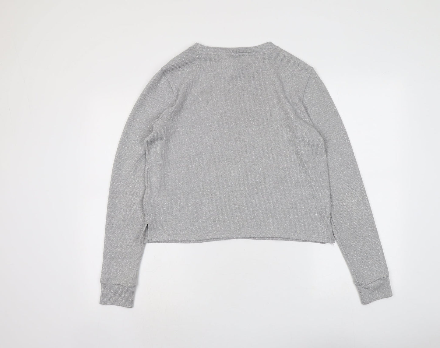 H&M Womens Grey Round Neck Polyester Pullover Jumper Size S