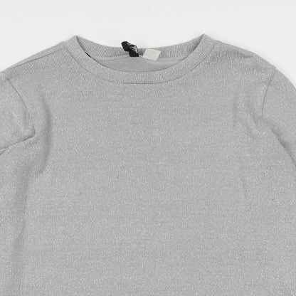 H&M Womens Grey Round Neck Polyester Pullover Jumper Size S